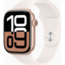 Apple Watch 10 46mm Aluminium Rose Gold avec Light Blush Sport Band S/M MWWT3